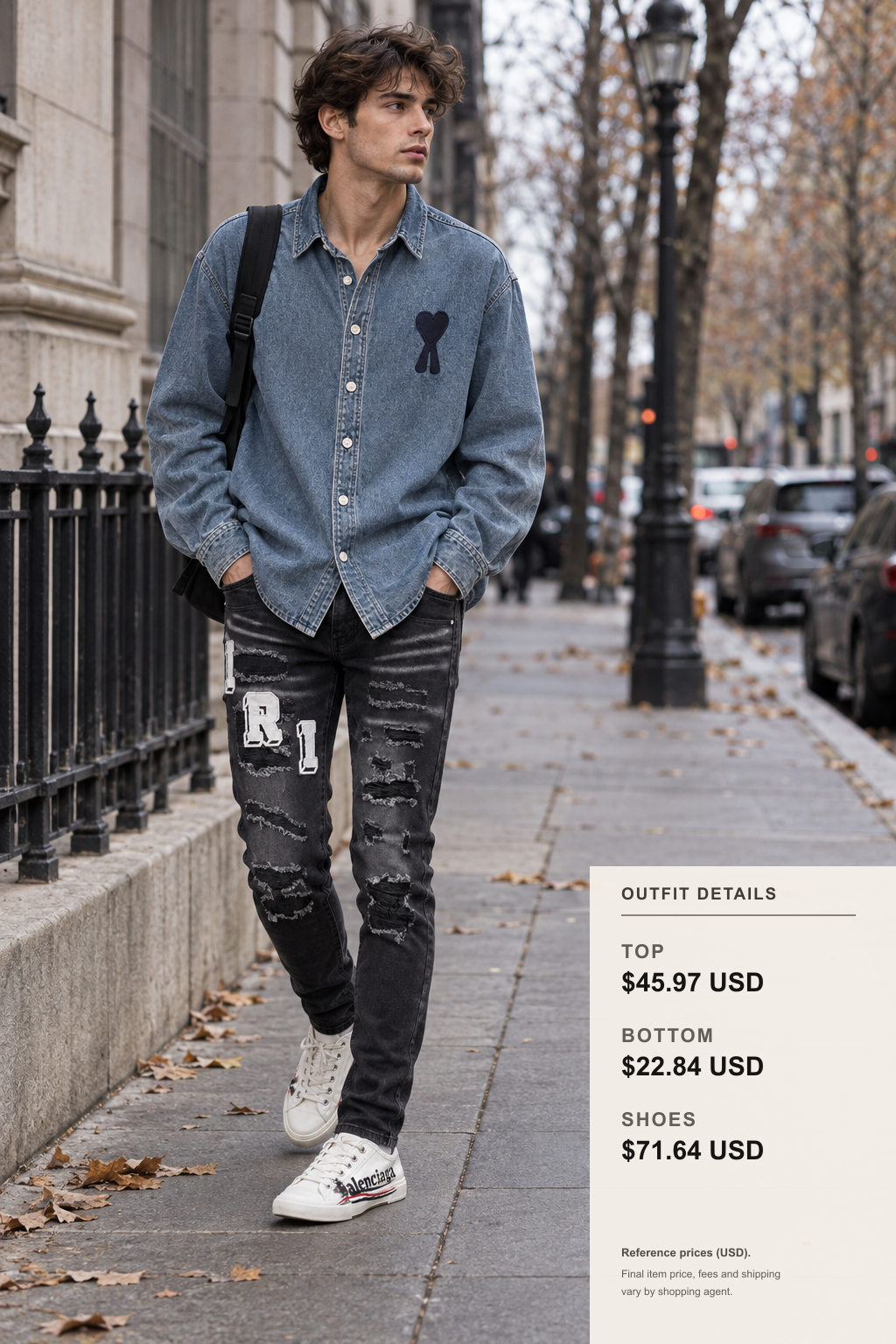 AMI PARIS Knitwear: 3 Fall Layering Looks outfit 1 full-body street style for fashionreps