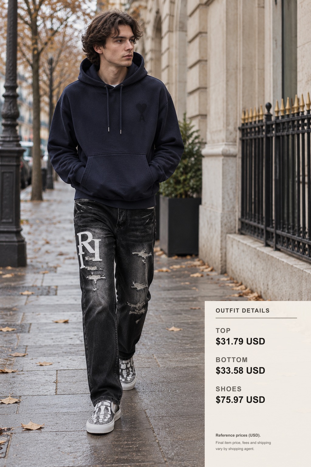AMI PARIS Knitwear: 3 Fall Layering Looks outfit 2 full-body street style for fashionreps
