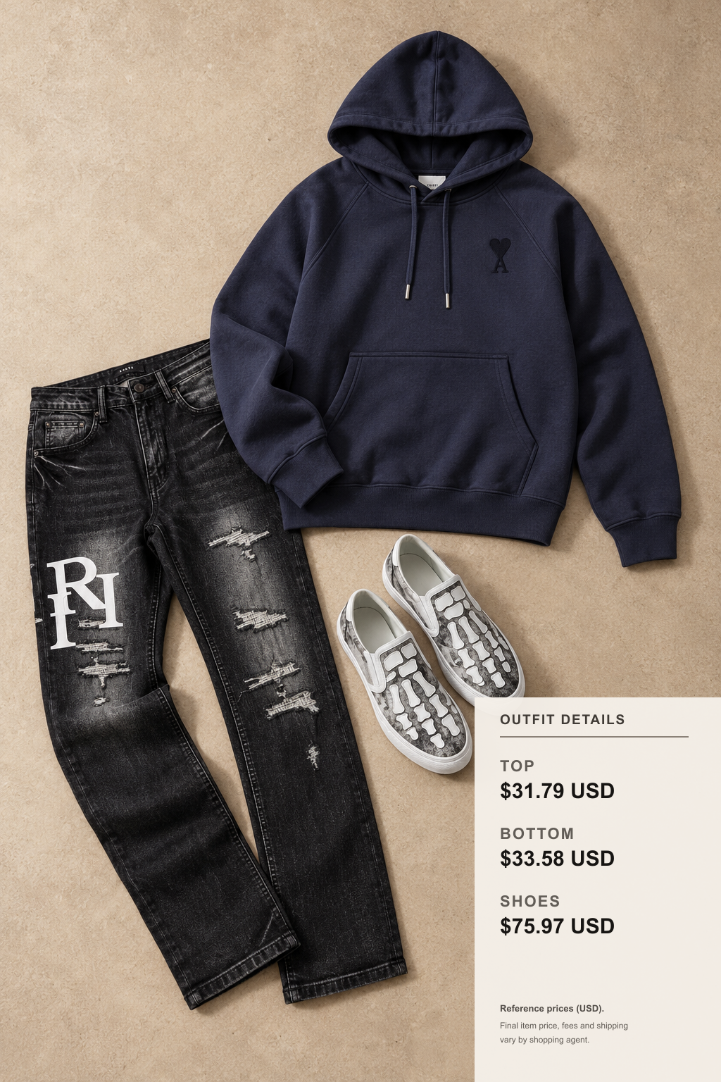 AMI PARIS Knitwear: 3 Fall Layering Looks outfit 2 editorial flat lay for fashionreps