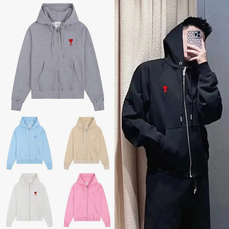 Ami Paris Heart-Print Zipper Hoodie Collection Review: Fourteen Days of Wear, Pilling at the Pocket Corners and a Heart Motif That Stayed Put